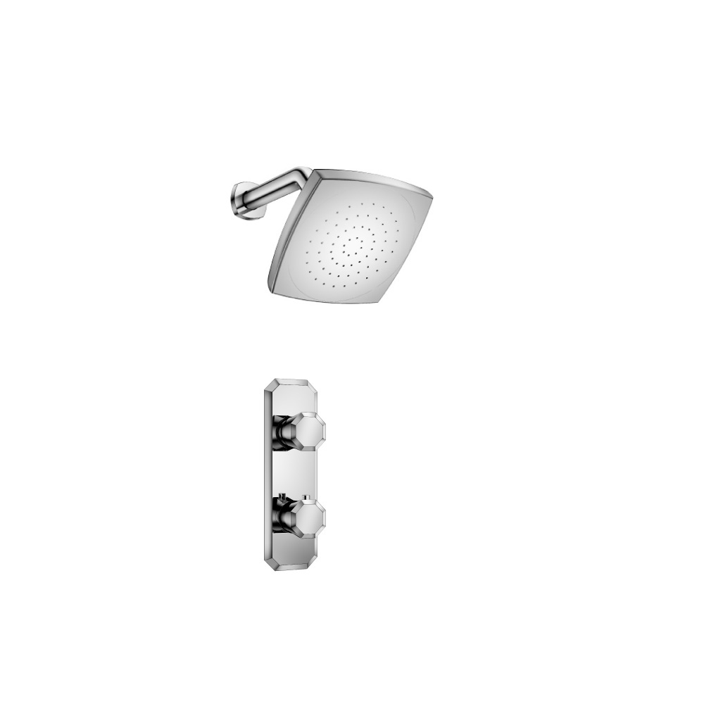 Single Output Shower Set With Shower Head And Arm | Chrome