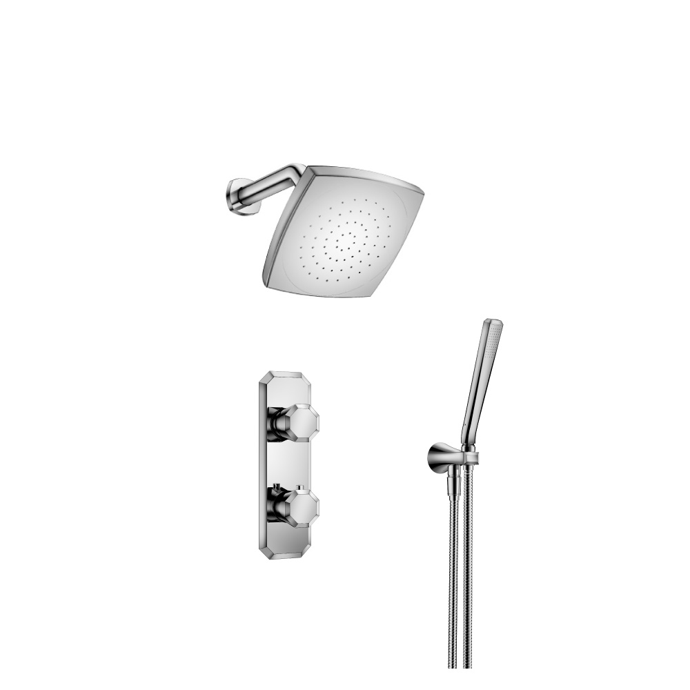 Two Output Shower Set With Shower Head And Hand Held | Chrome