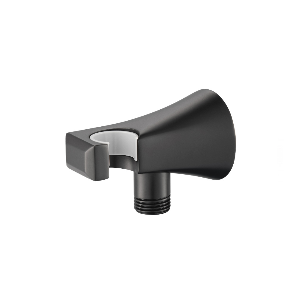 Wall Elbow With Holder Combo | Matte Black