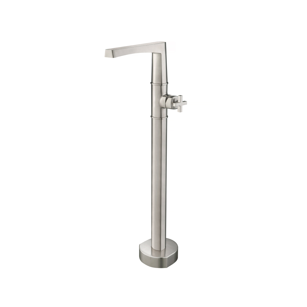 Freestanding Floor Mount Bathtub / Tub Filler | Brushed Nickel PVD