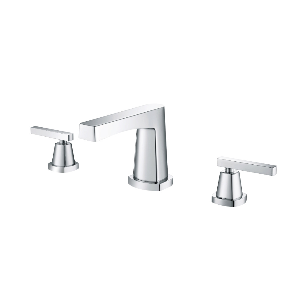 Three Hole 8" Widespread Two Handle Bathroom Faucet | Chrome