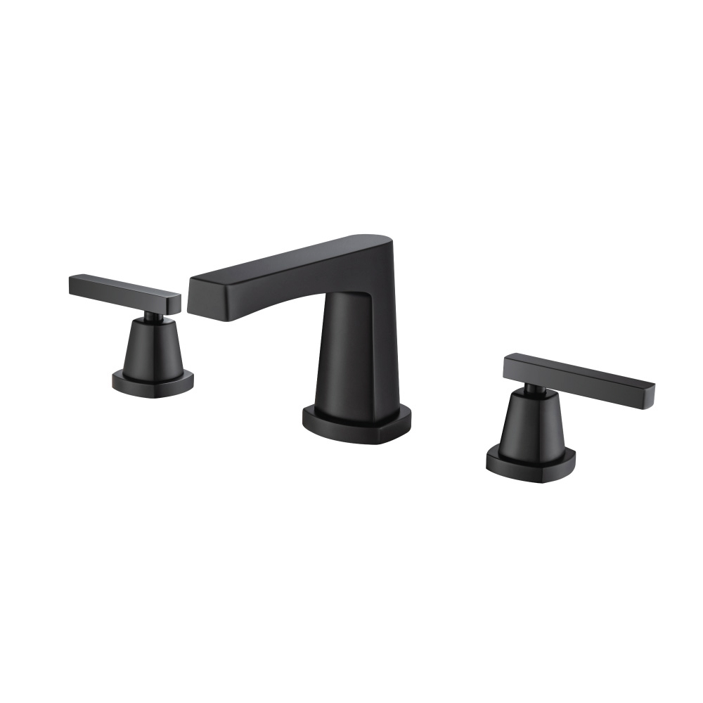 Three Hole 8" Widespread Two Handle Bathroom Faucet | Matte Black