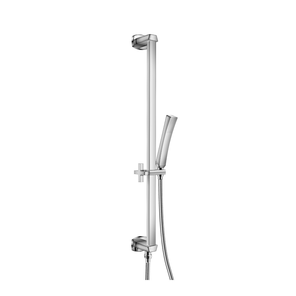 Hand Shower Set with Slide Bar, Integrated Elbow & Hose | Chrome