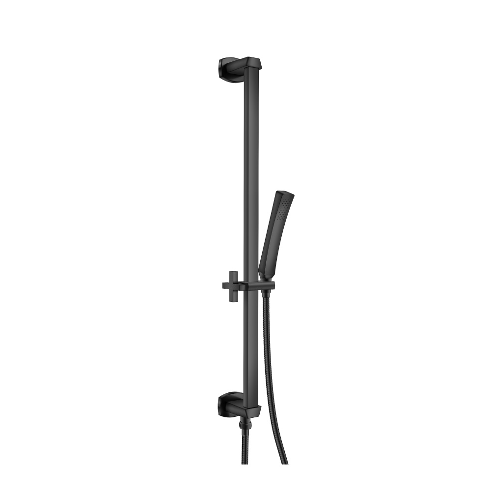 Hand Shower Set with Slide Bar, Integrated Elbow & Hose | Matte Black