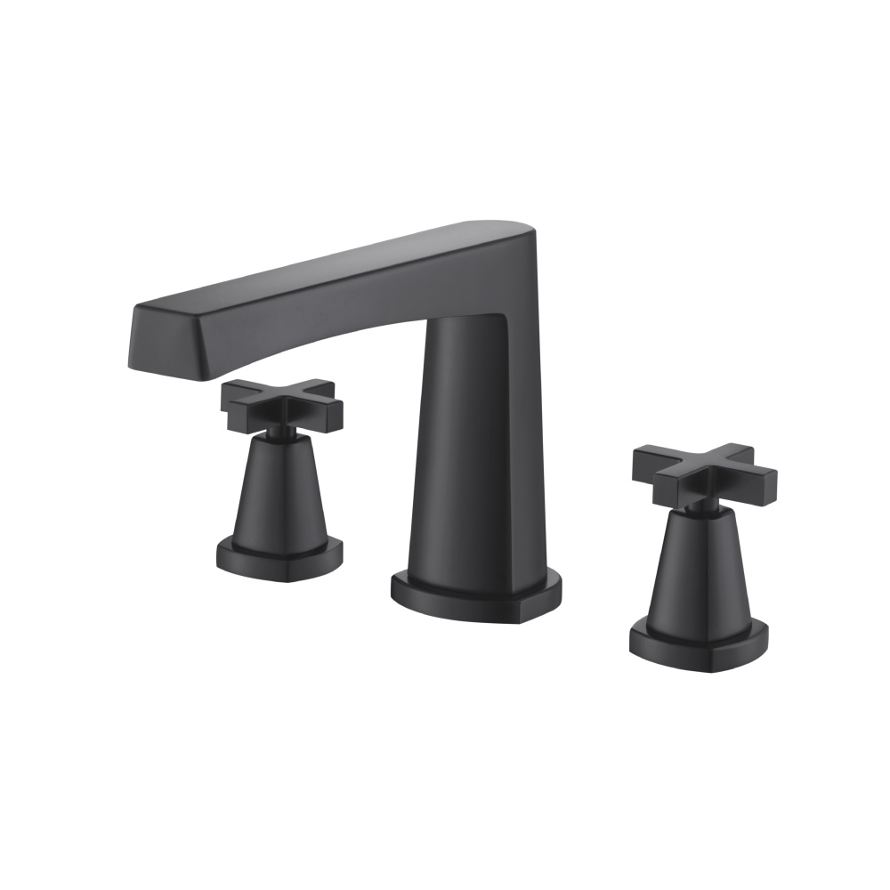 3 Hole Deck Mount Roman Tub Faucet | Matte Black