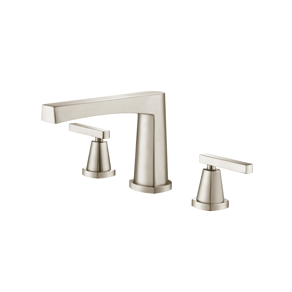 3 Hole Deck Mount Roman Tub Faucet | Brushed Nickel PVD