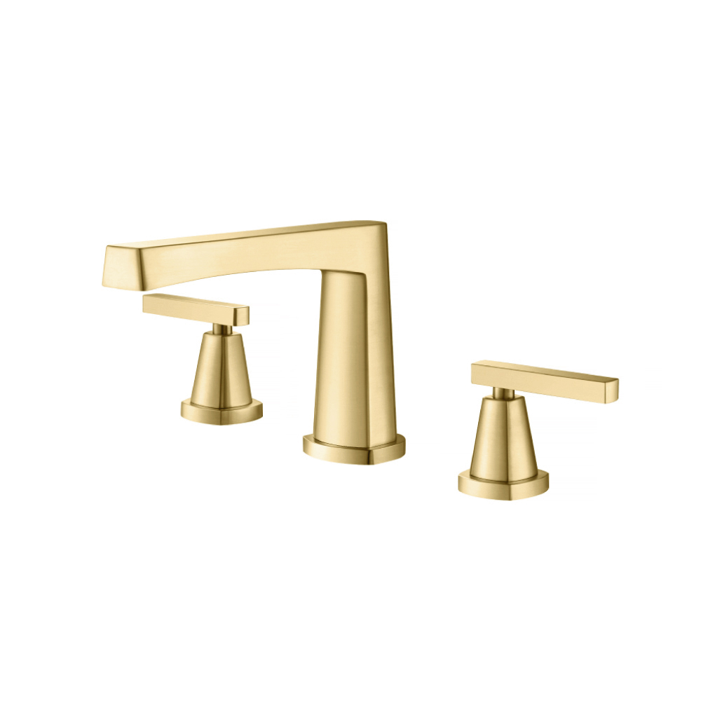 3 Hole Deck Mount Roman Tub Faucet | Satin Brass PVD