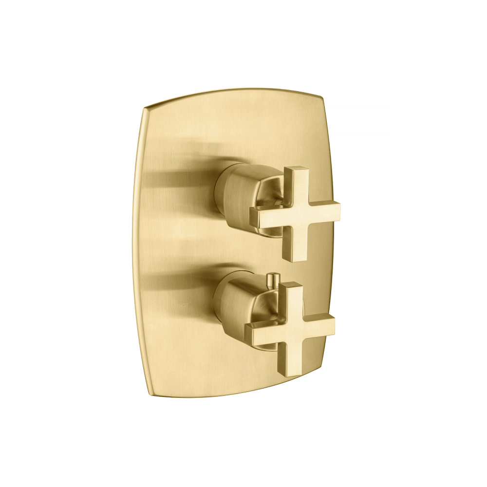3/4" Thermostatic Valve & Trim - 3 Output | Satin Brass PVD