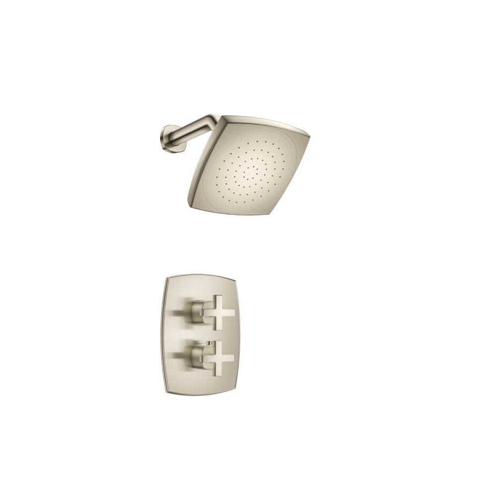 Single Output Shower Set With Shower Head And Arm | Brushed Nickel PVD