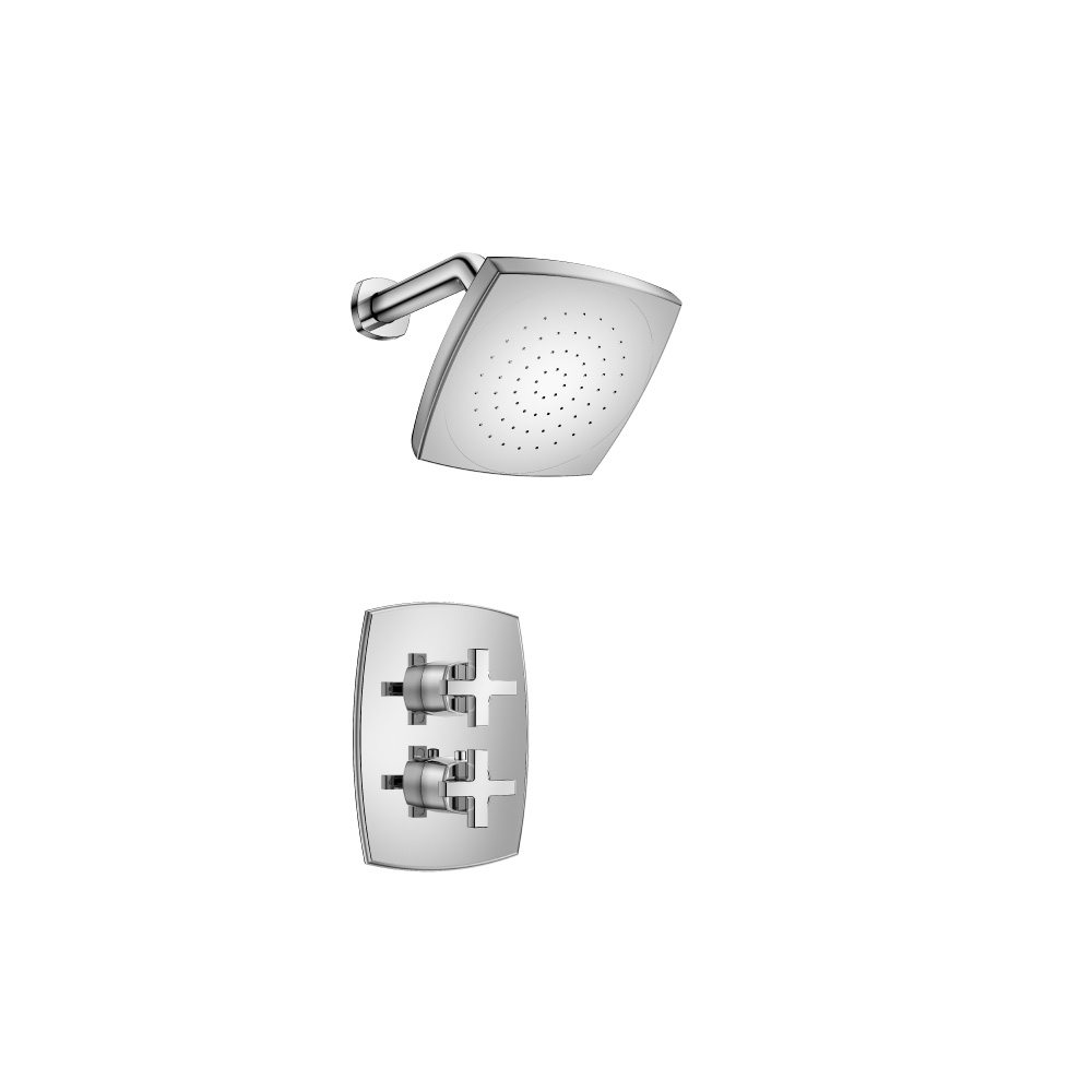 Single Output Shower Set With Shower Head And Arm | Chrome