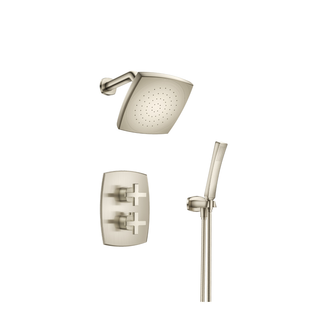 Two Output Shower Set With Shower Head And Hand Held | Brushed Nickel PVD