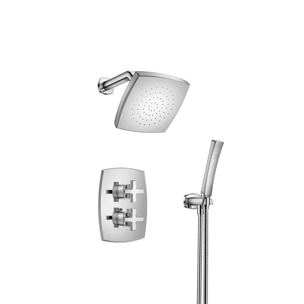 Two Output Shower Set With Shower Head And Hand Held | Chrome