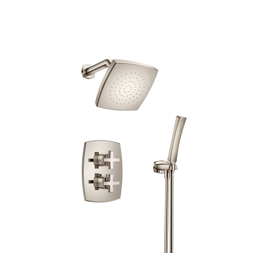 Two Output Shower Set With Shower Head And Hand Held | Polished Nickel PVD