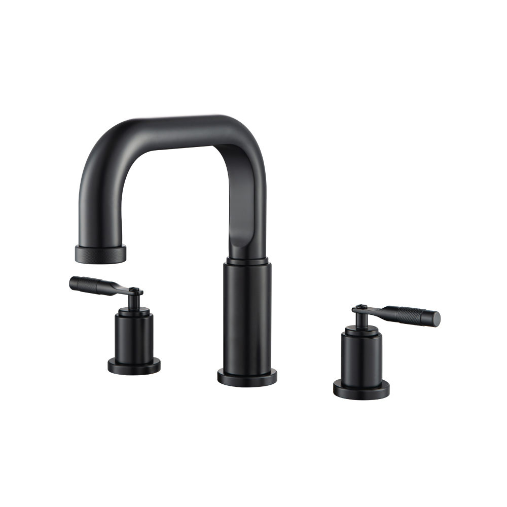 3 Hole Deck Mount Roman Tub Faucet | Matte Black