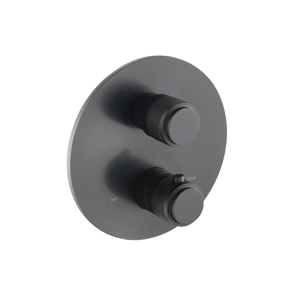 3/4" Thermostatic Valve & Trim - 3 Output | Matte Black