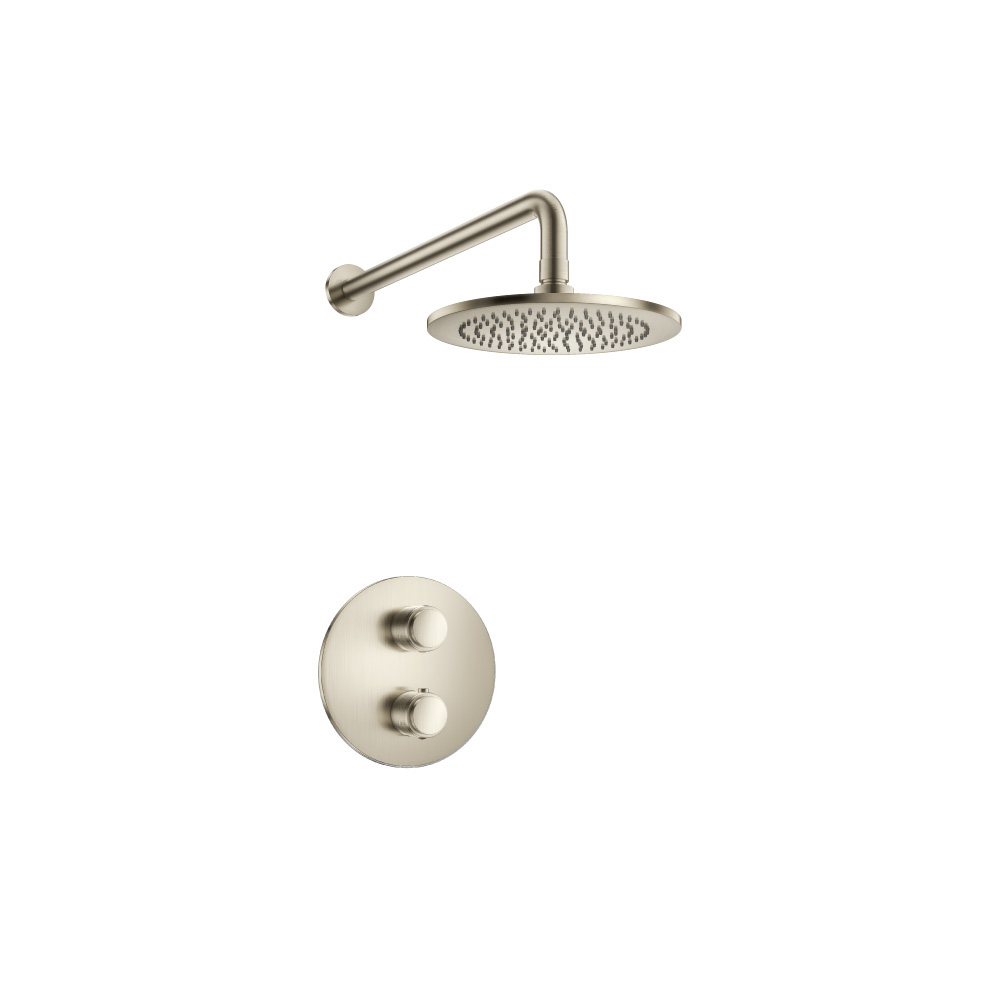 Single Output Shower Set With Shower Head And Arm | Brushed Nickel PVD