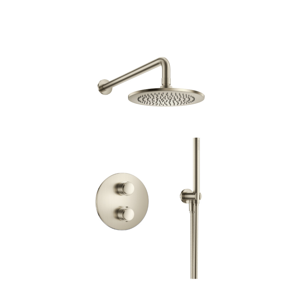 Two Output Shower Set With Shower Head And Hand Held | Brushed Nickel PVD