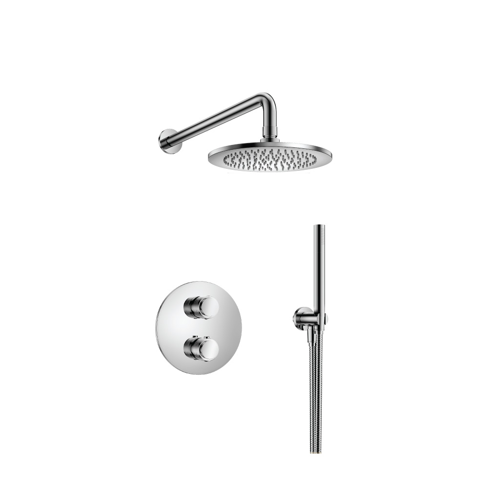 Two Output Shower Set With Shower Head And Hand Held | Chrome