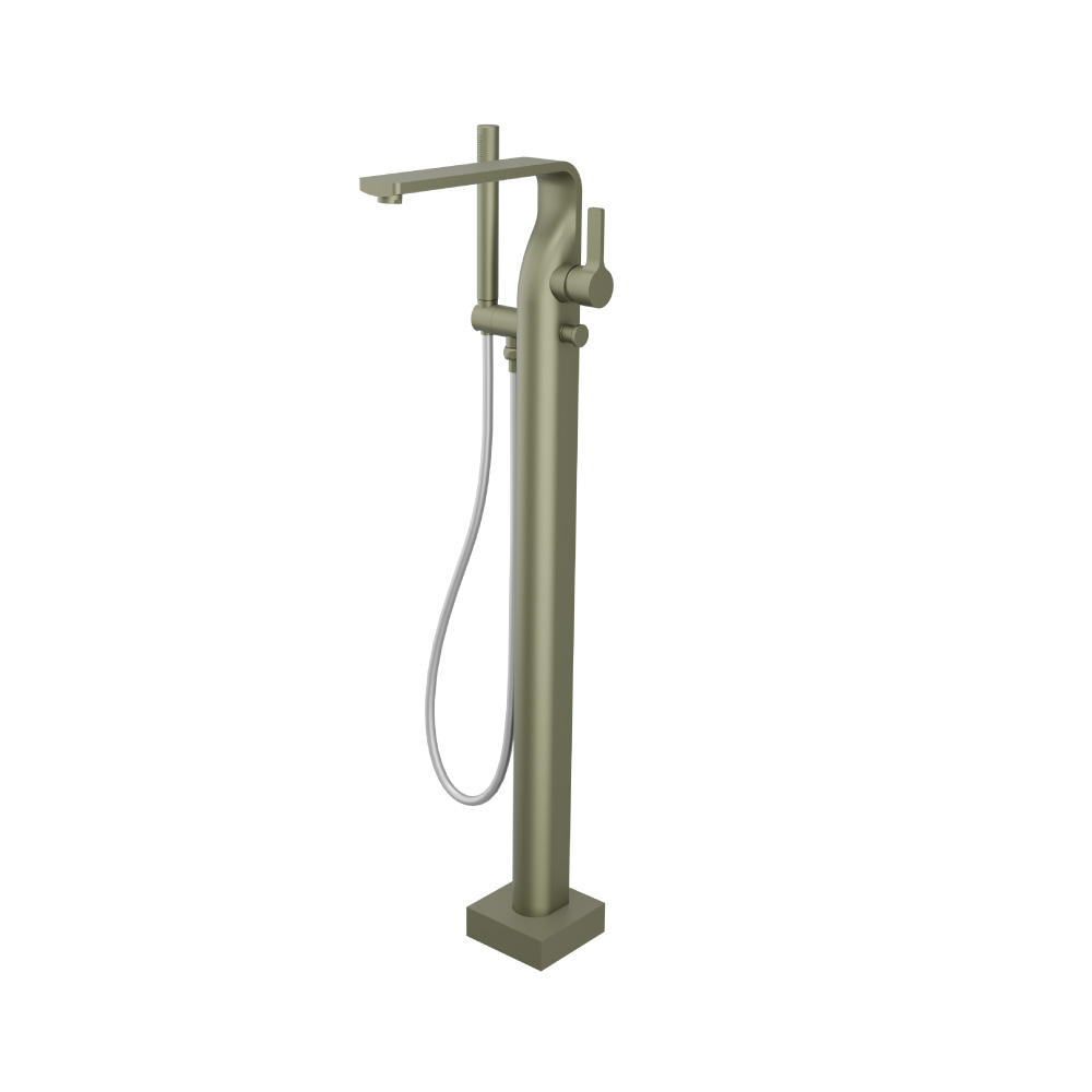 Freestanding Floor Mount Bathtub / Tub Filler With Hand Shower | Army Green