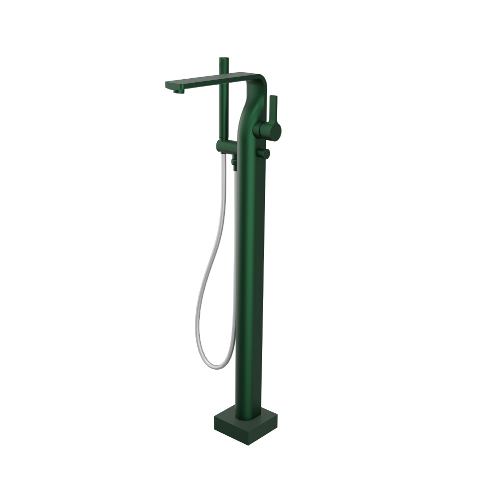 Freestanding Floor Mount Bathtub / Tub Filler With Hand Shower | Leaf Green