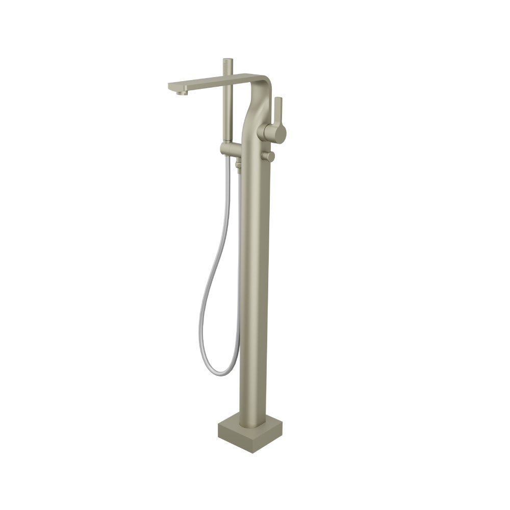 Freestanding Floor Mount Bathtub / Tub Filler With Hand Shower | Light Verde