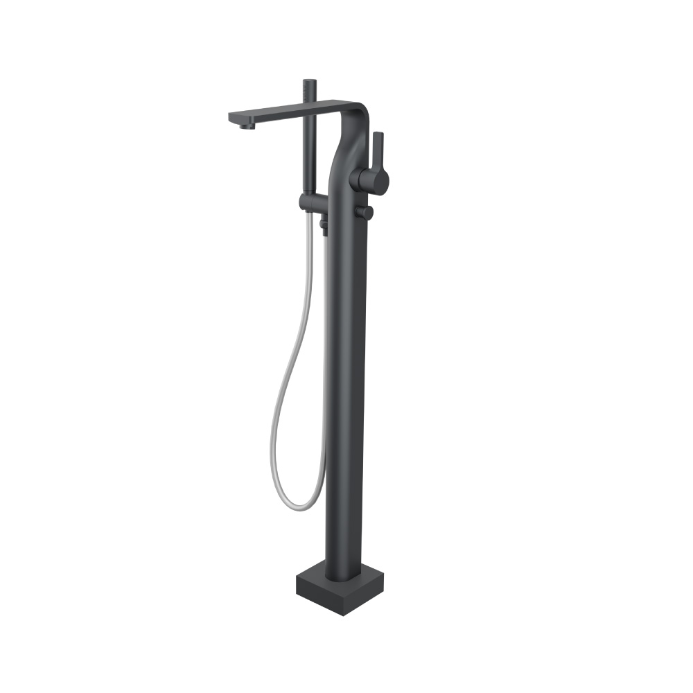 Freestanding Floor Mount Bathtub / Tub Filler With Hand Shower | Rock Grey