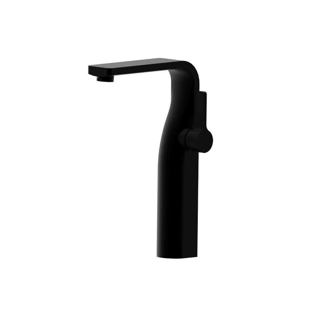 Single Hole Vessel Faucet | Gloss Black