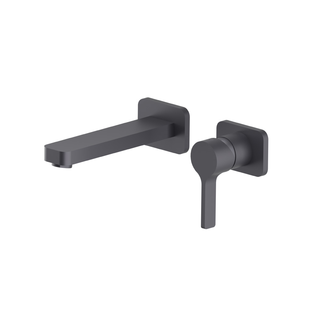 Single Handle Wall Mounted Bathroom Faucet | Dark Grey