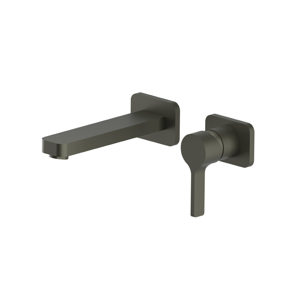 Single Handle Wall Mounted Bathroom Faucet | Dark Green