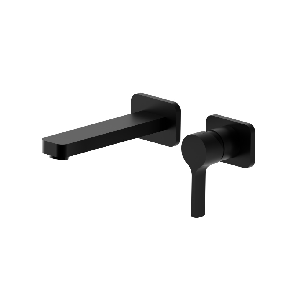 Single Handle Wall Mounted Bathroom Faucet | Gloss Black