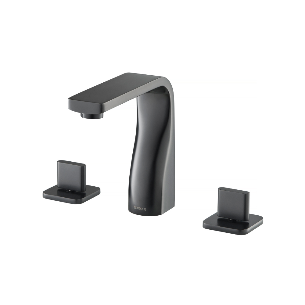 Three Hole 8" Widespread Two Handle Bathroom Faucet | Matte Black