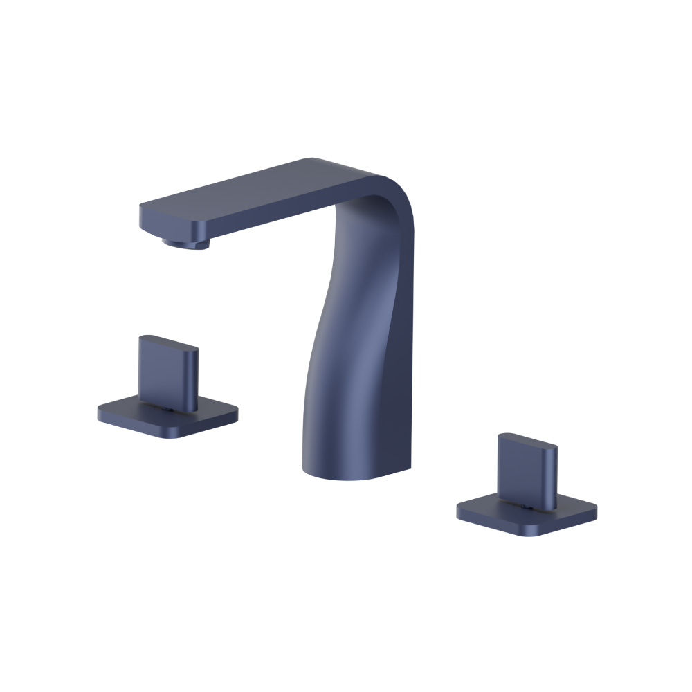 Three Hole 8" Widespread Two Handle Bathroom Faucet | Navy Blue