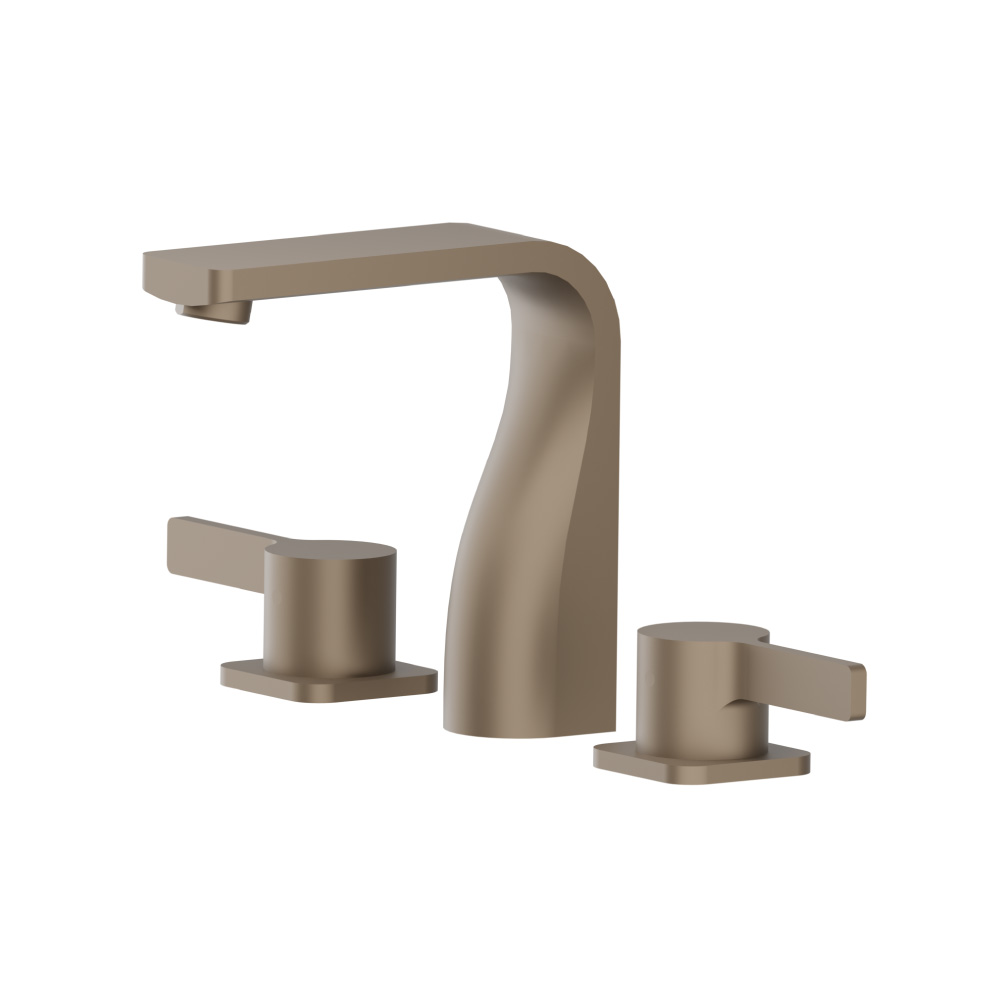 Three Hole 8" Widespread Two Handle Bathroom Faucet | Dark Tan