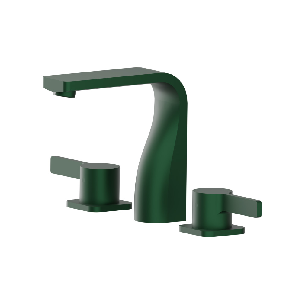 Three Hole 8" Widespread Two Handle Bathroom Faucet | Leaf Green