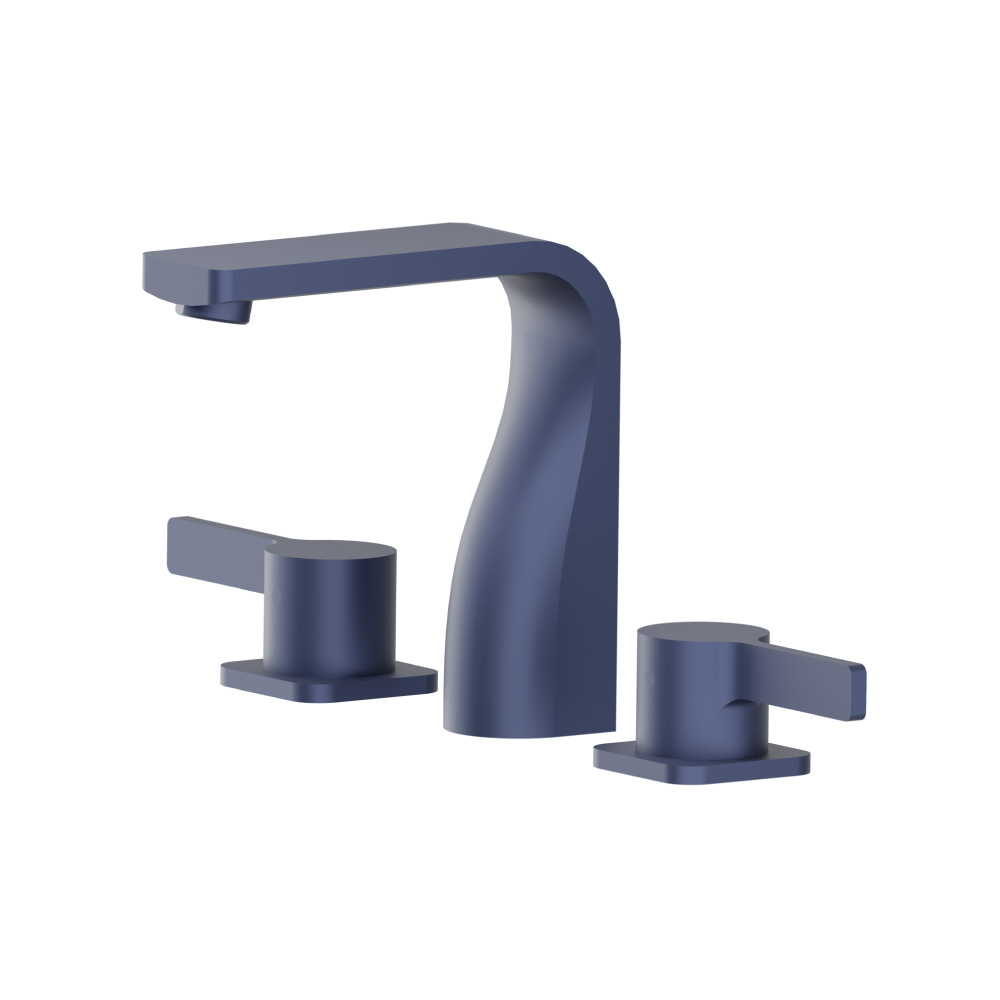 Three Hole 8" Widespread Two Handle Bathroom Faucet | Navy Blue