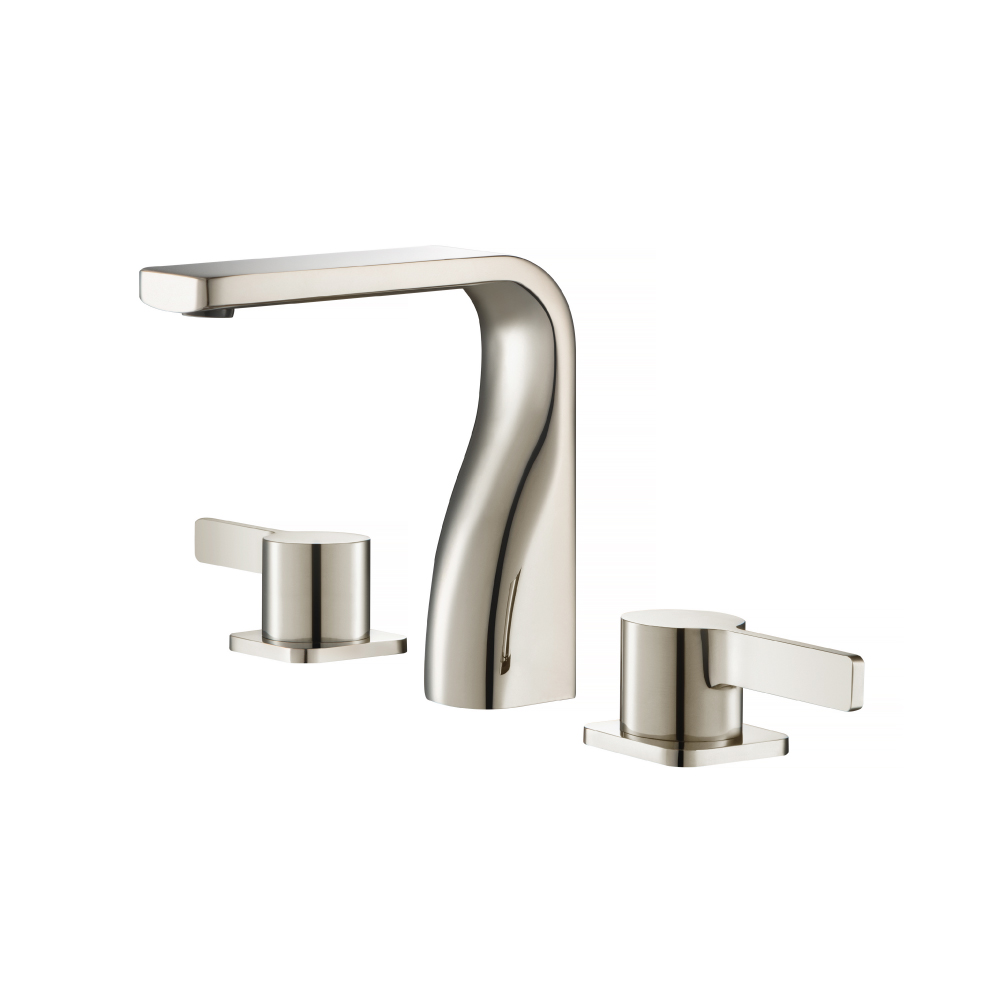 Three Hole 8" Widespread Two Handle Bathroom Faucet | Polished Nickel PVD