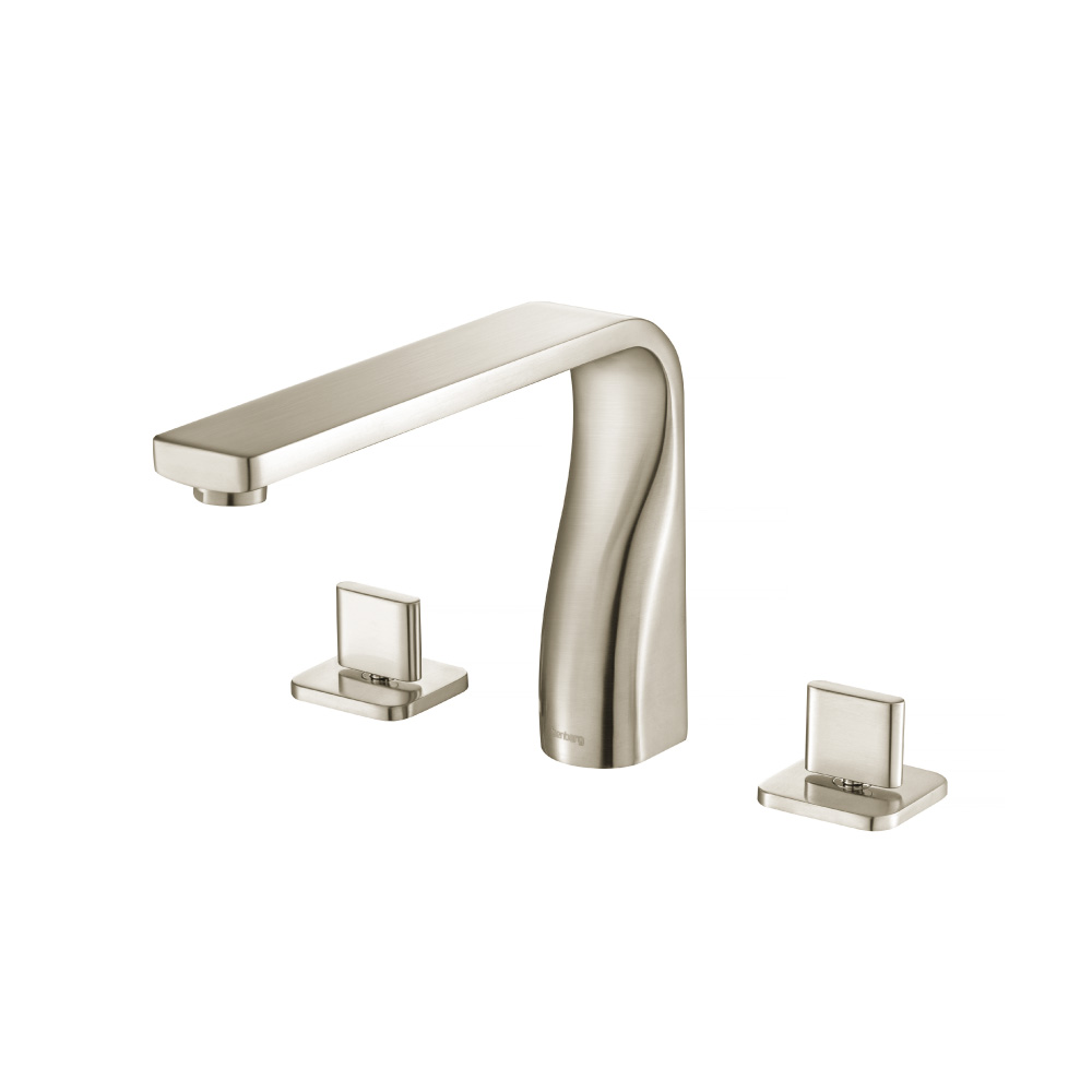 3 Hole Deck Mount Roman Tub Faucet | Brushed Nickel PVD