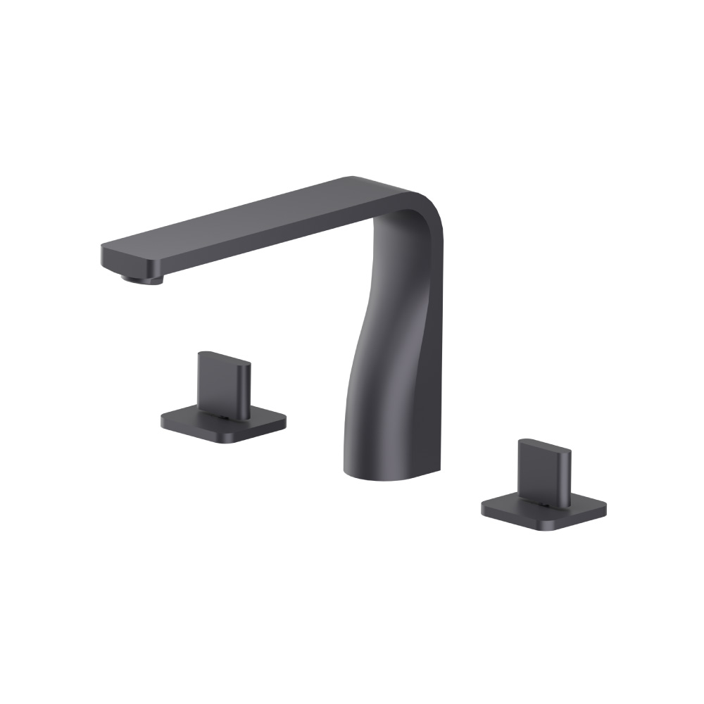 3 Hole Deck Mount Roman Tub Faucet | Dark Grey