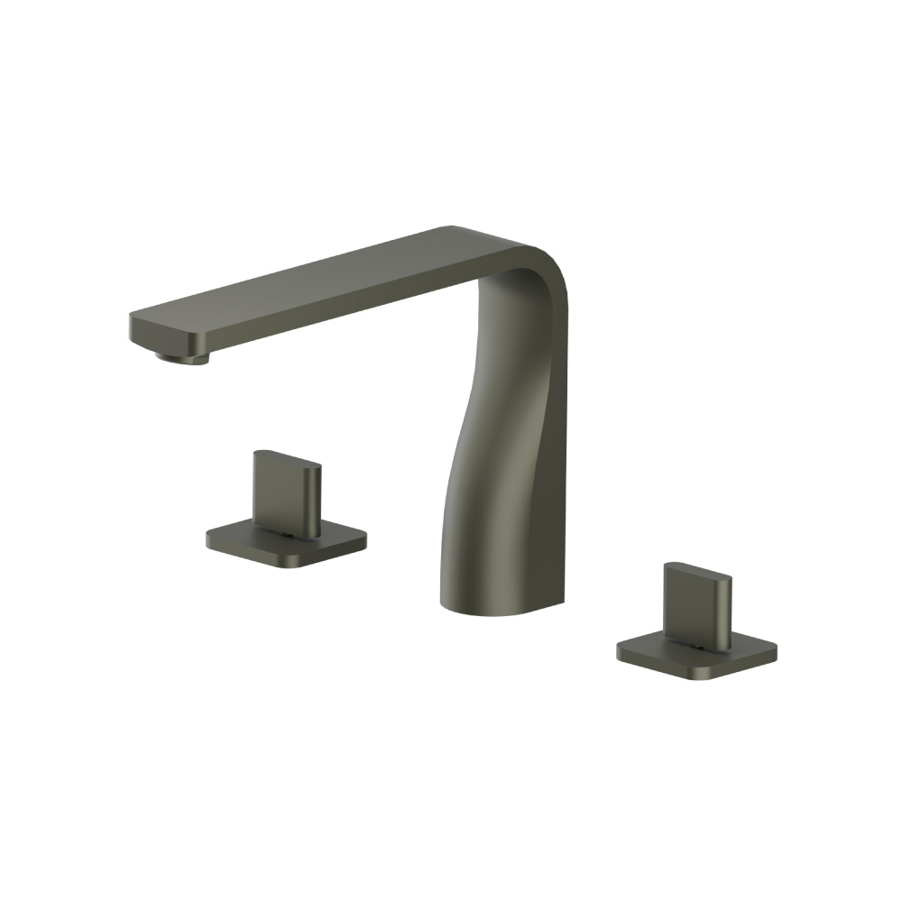 3 Hole Deck Mount Roman Tub Faucet | Gun Metal Grey