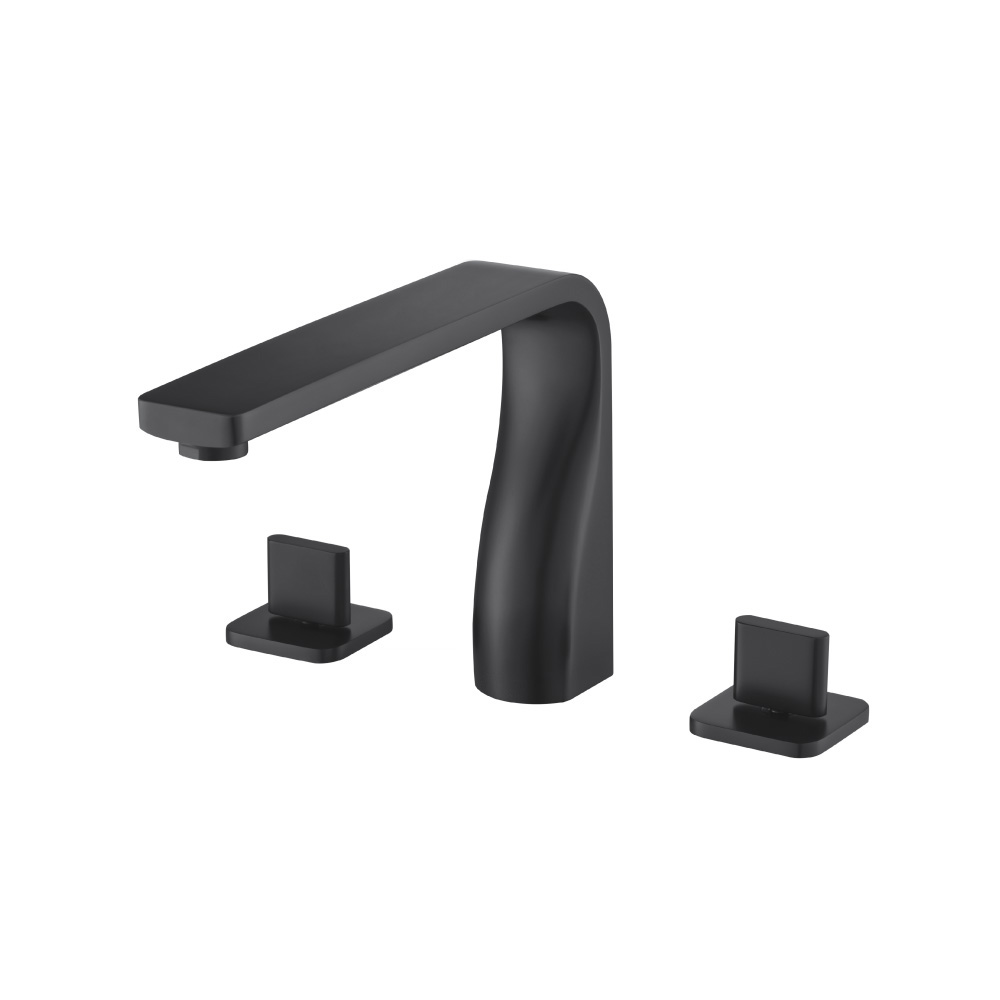 3 Hole Deck Mount Roman Tub Faucet | Matte Black