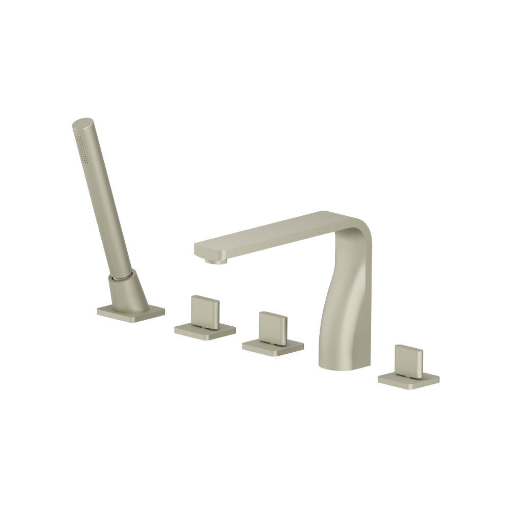 Five Hole Deck Mounted Roman Tub Faucet With Hand Shower | Light Verde