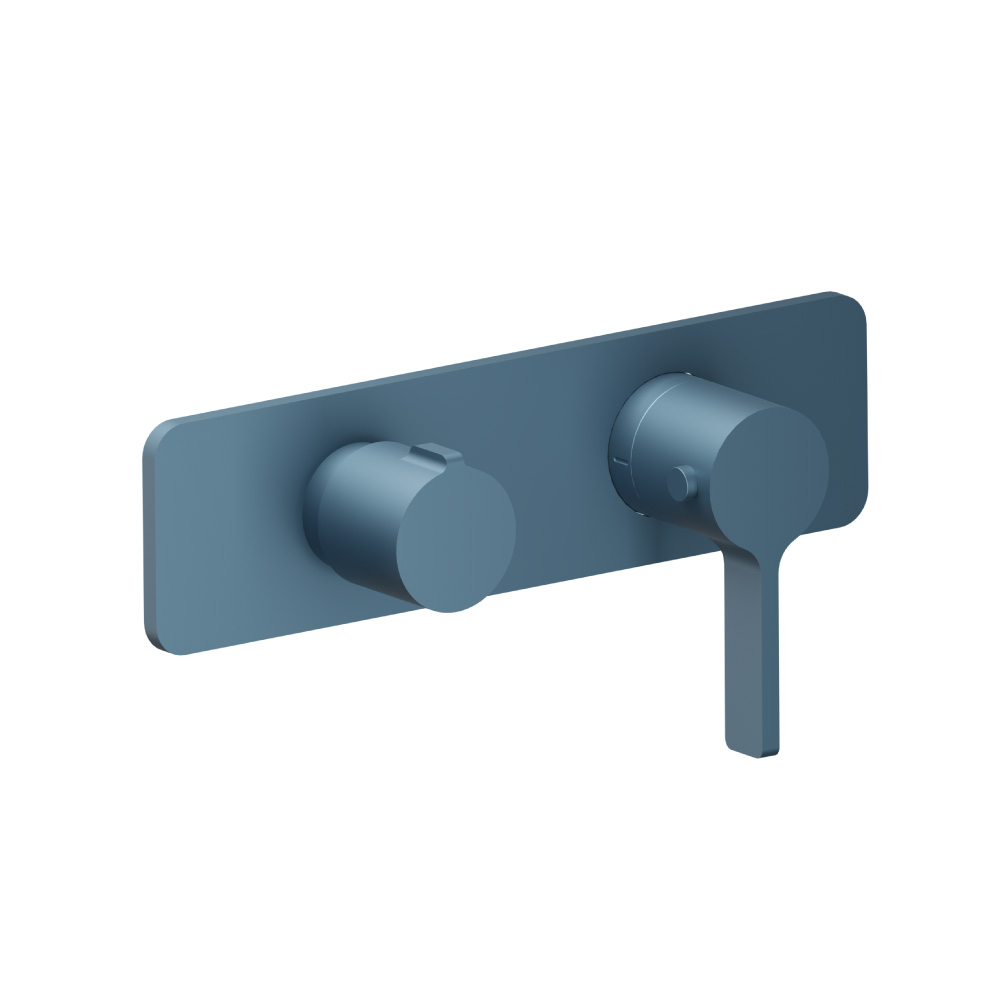 3/4" Horizontal Thermostatic Shower Valve % Trim - 1 Ouptut | Blue Platinum