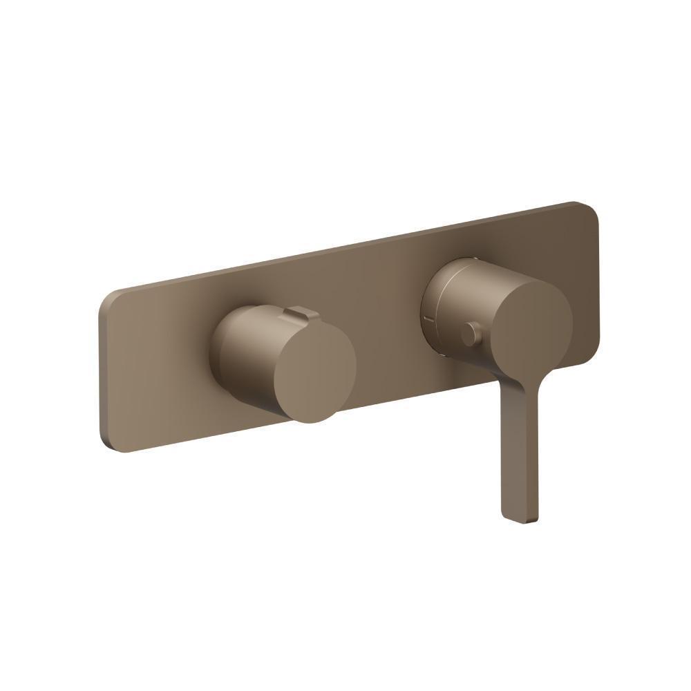 3/4" Horizontal Thermostatic Shower Valve % Trim - 1 Ouptut | Dark Tan