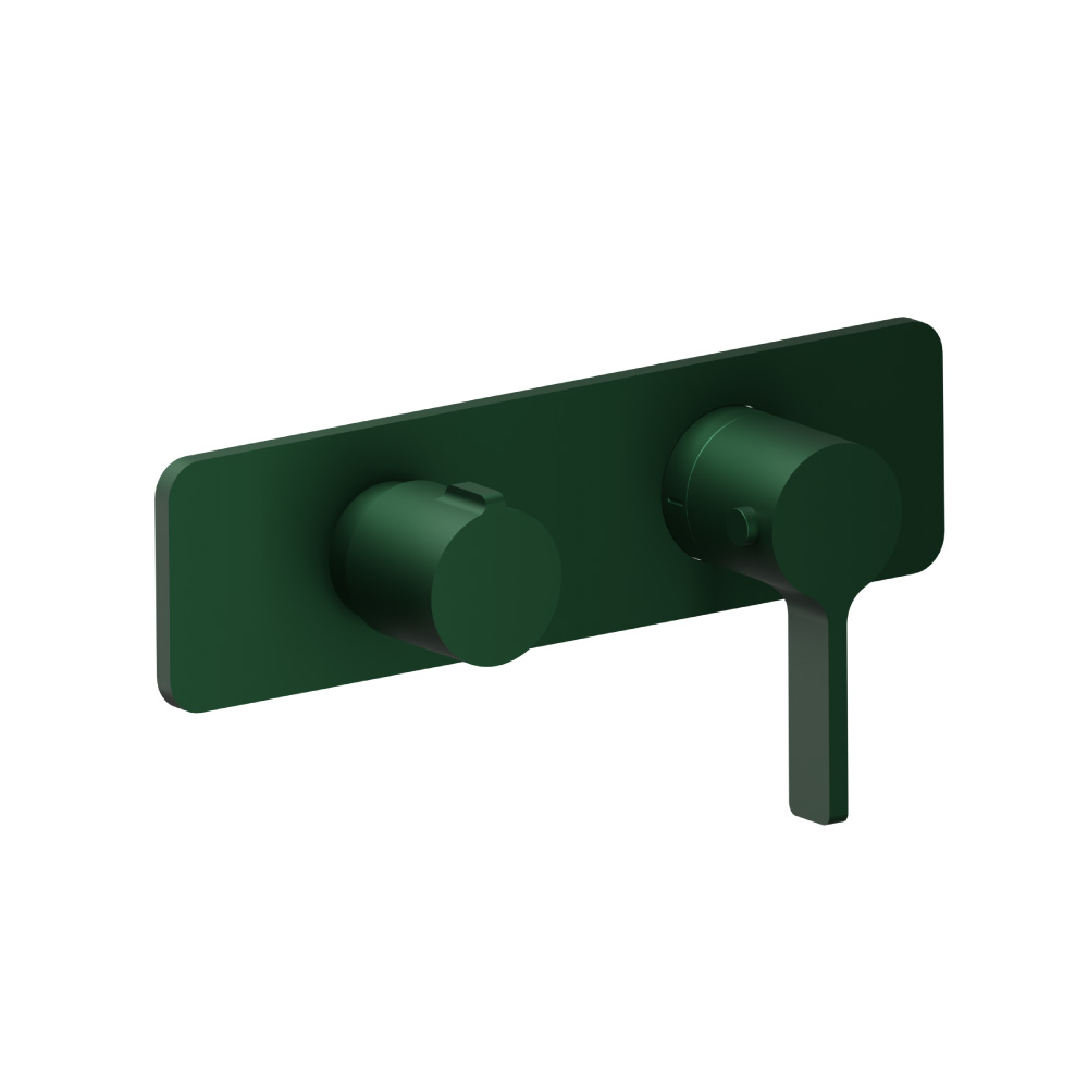 3/4" Horizontal Thermostatic Shower Valve % Trim - 1 Ouptut | Leaf Green