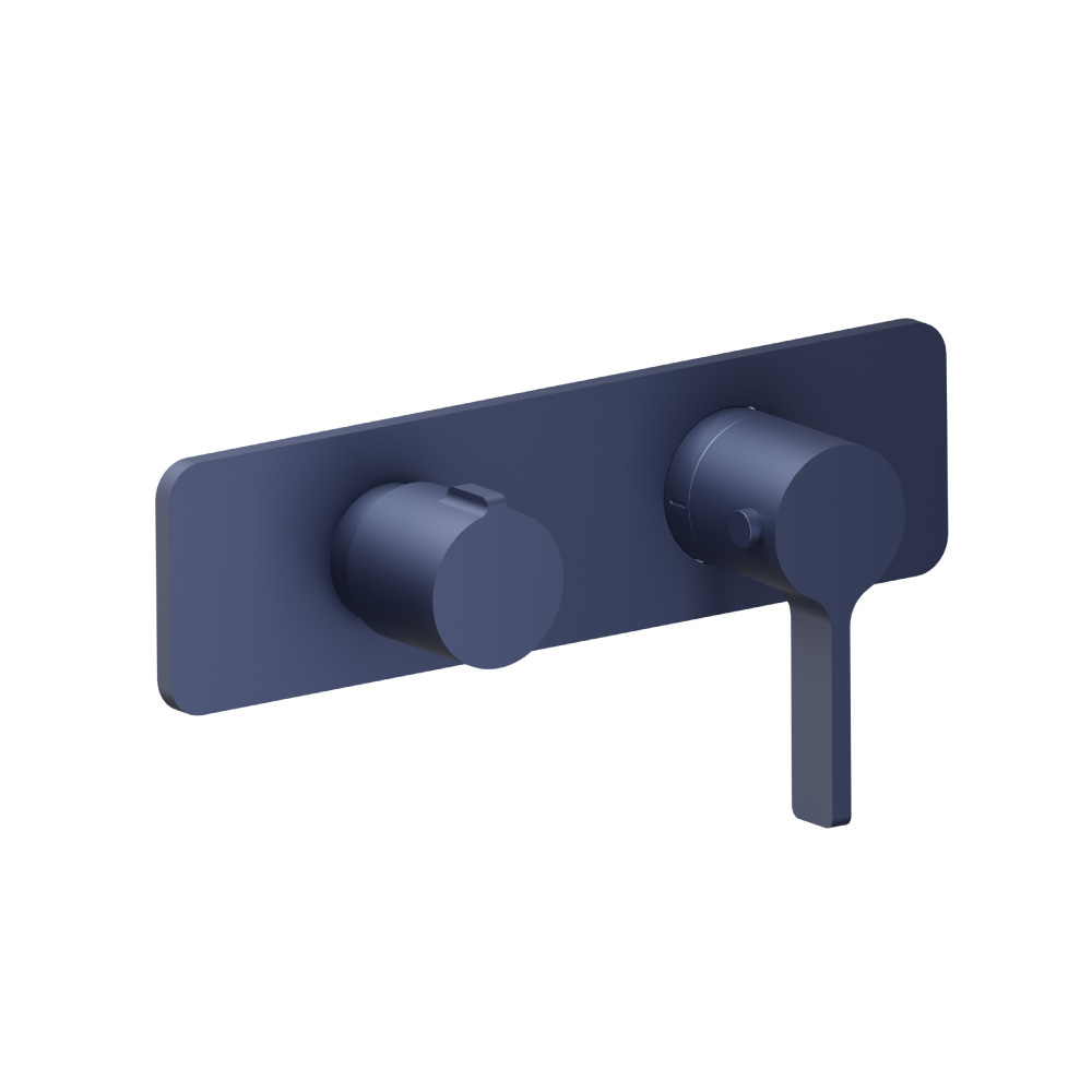 3/4" Horizontal Thermostatic Shower Valve % Trim - 1 Ouptut | Navy Blue