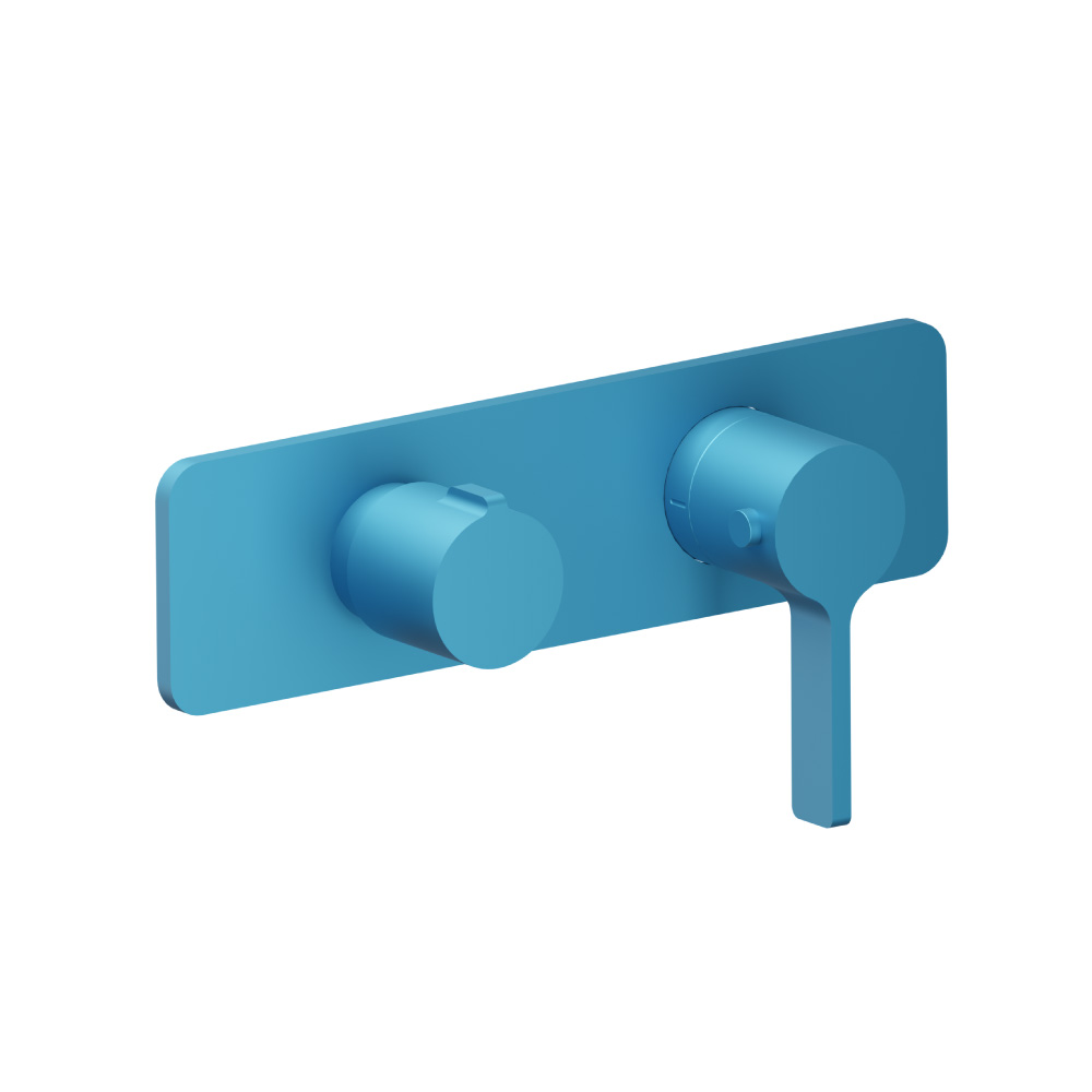 3/4" Horizontal Thermostatic Shower Valve % Trim - 1 Ouptut | Sky Blue