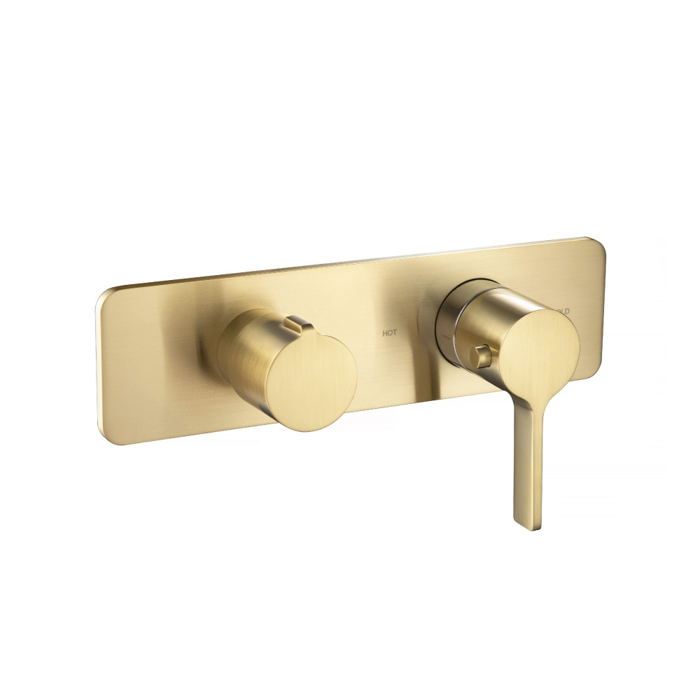 3/4" Horizontal Thermostatic Shower Valve % Trim - 1 Ouptut | Satin Brass PVD