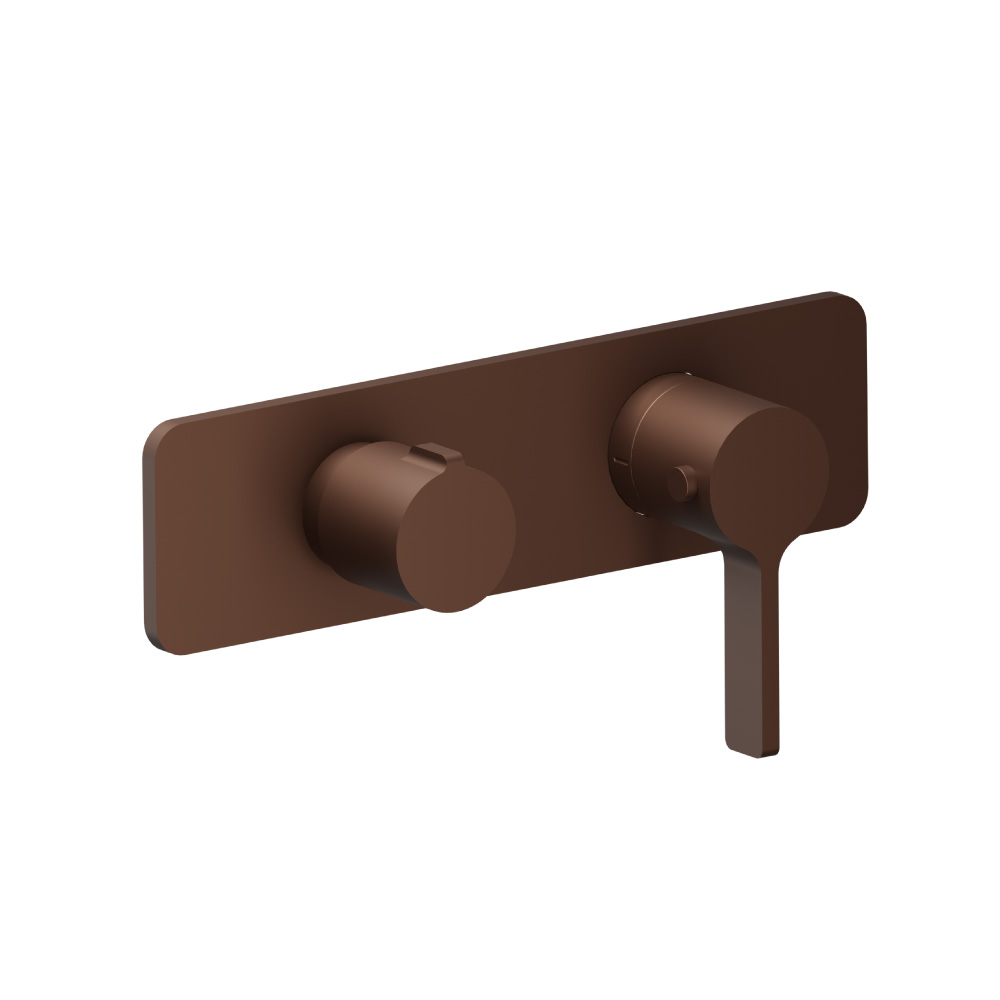 3/4" Horizontal Thermostatic Shower Valve % Trim - 1 Ouptut | Vortex Brown