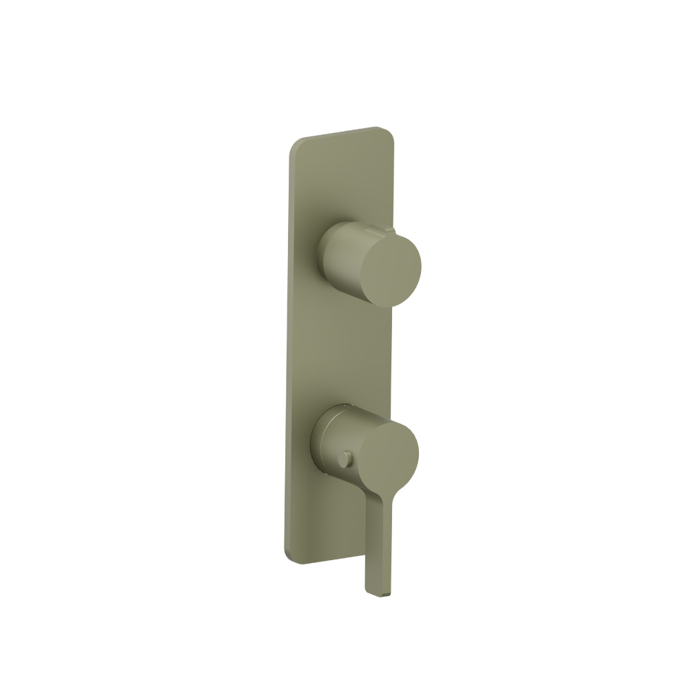 3/4" Horizontal Thermostatic Shower Valve & Trim - 1- Output | Army Green