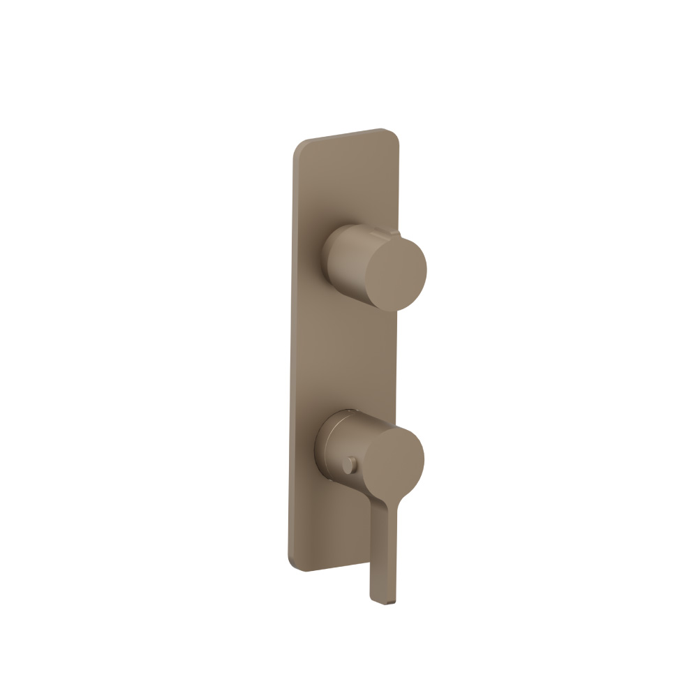 3/4" Horizontal Thermostatic Shower Valve & Trim - 1- Output | Dark Tan